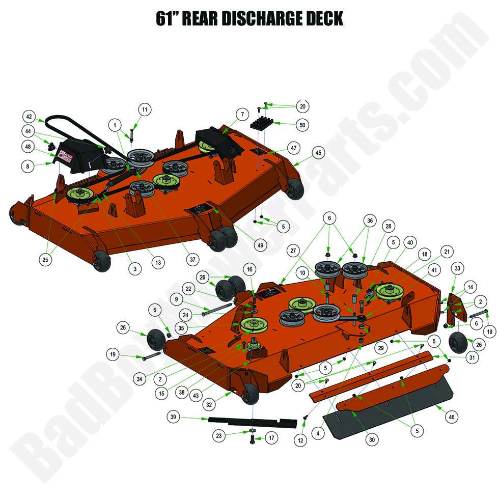 3566 - Bad Boy Mower Parts Lookup > 2024 > Rogue > 61\" Rear Discharge Deck